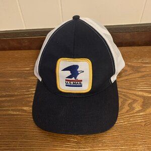U.S. MAIL (USPS) Patched Navy Blue/White Mesh Snapback Trucker Hat